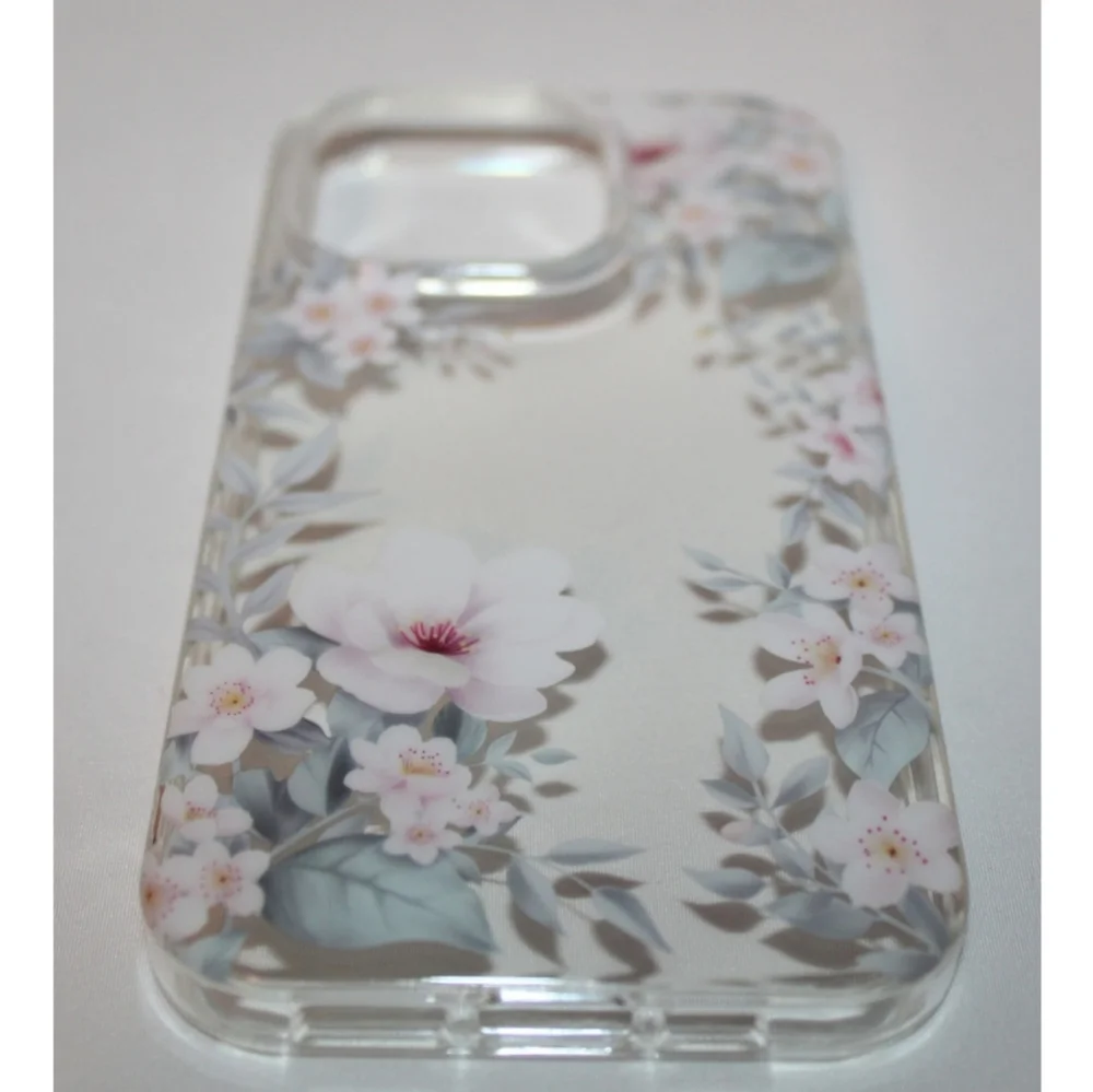 Elegant Floral Clear Silicone Case Apple iPhone 14 Pro Max